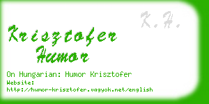 krisztofer humor business card